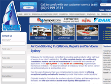 Tablet Screenshot of endeavouraircon.com.au